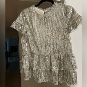VICI Sequin ruffle blouse